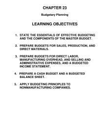 Chapter 23 Homework The Primary Objective Long range Planning Develop The