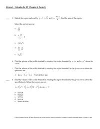 Chapter 6 The base of a solid is a circular disk with radius