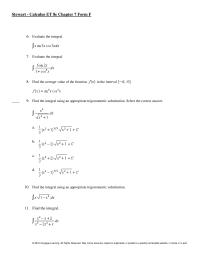 Chapter 7 Use a table of integrals to evaluate the integral