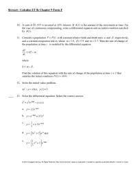 Chapter 9 Newton’s Law of Cooling states that the rate of cooling