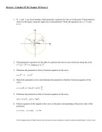 Chapter 10 Eliminate the parameter to find a Cartesian equation