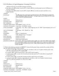 Finance Chapter 10 Clifford Company Choosing Between Two Projects