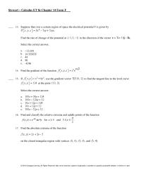 Chapter 14 At what point is the following function a local maximum