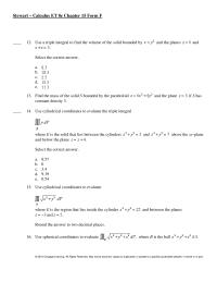 Chapter 15 Use polar coordinates to find the volume of the sphere