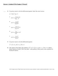 Chapter 17 A spring with a mass of kg has damping constant 28 and spring