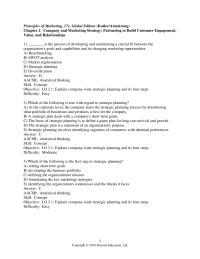 Marketing Chapter 2 Which of the following is true with regard to strategic planning