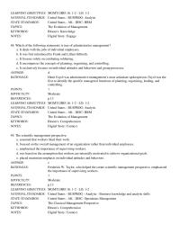 Management Chapter 1 Which of the following statements is true of administrative