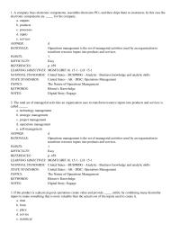 Management Chapter 15 A company buys electronic components, assembles them into&nbsp;