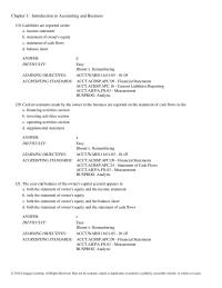 Chapter 1 A financial statement user would determine if a company