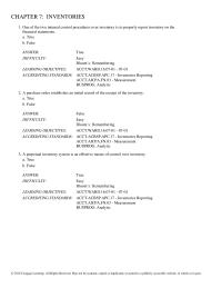 Chapter 7 One of the two internal control procedures over inventory&nbsp;