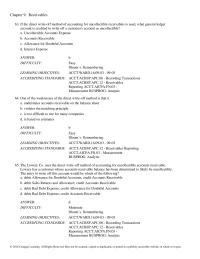 Chapter 9 If the direct write-off method of accounting for uncollectible receivables