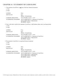 Chapter 16 The statement of cash flows reports a firm’s major sources&nbsp;