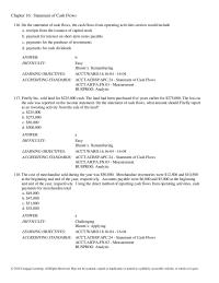Chapter 16 The cash flows from operating activities section would include