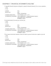 Chapter 17 Comparable financial statements are designed to compare