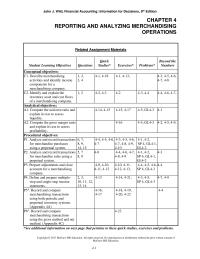 Accounting Chapter 4 Homework Recognize Cost debit Cost Goods Sold Credit Inventory