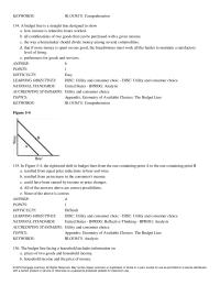 Economics Chapter 5 A budget line is a straight line designed to show