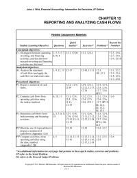 Accounting Chapter 12 Homework Cash Flow Total Assets Similar Return Total