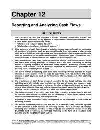 Accounting Chapter 67 Homework The purpose of the cash flow statement is to report all&nbsp;