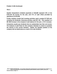 Accounting Chapter 67 Homework Further analysis reveals that investing activities used a modest