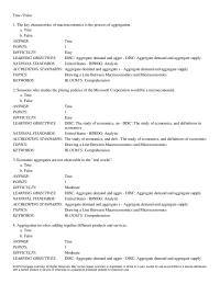 Economics Chapter 22 The key characteristic of macroeconomics is the process of aggregation
