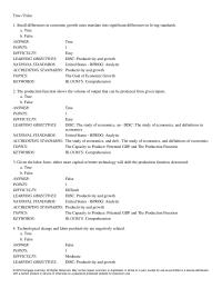 Economics Chapter 23 Small differences in economic growth rates translate into