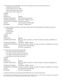 Economics Chapter 23 The growth rate of potential GDP is the sum of two other