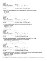 Economics Chapter 35 A country has a comparative advantage over anothe