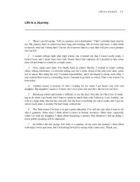 Communications Chapter 5 Homework For Analysis And Discussion Life Journey Commentary
