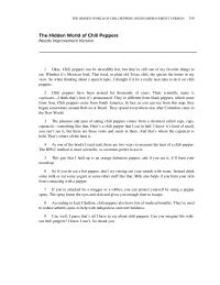 Communications Chapter 5 Homework The Hidden World Chili Peppers Needs Improvement