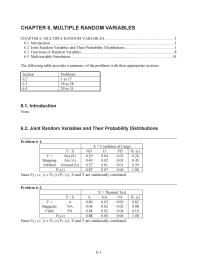 Civil Engineering Chapter 6 Homework Multiple Random Variables Multiple Random