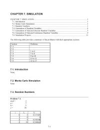 Civil Engineering Chapter 7 Homework&nbsp;Generation of Selected Discrete Random Variables