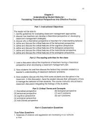 Special Education Chapter 2 Chapter 2 The Theoretical Model Behavior That States Behavior