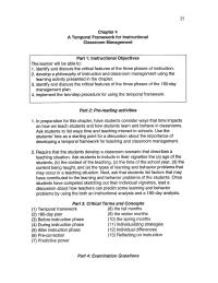 Special Education Chapter 4 Chapter 4 Temporal Framework For Instructional Classroom Management
