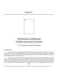 Business Law Chapter 21 Homework Performance And Breach Sales And Lease