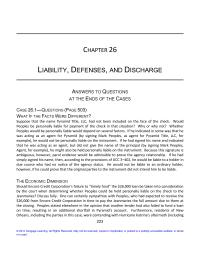 Business Law Chapter 26 Homework Grace Cannot Held Liable The Instrument For