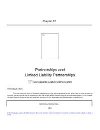 Business Law Chapter 37 Homework Liability Partners Joint Liability One Time Partners