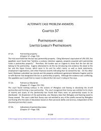 Business Law Chapter 37 Homework Alternate Case Problem Answers Partnerships And