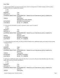 Business Development Chapter 36 If the central bank has discretion to make policy