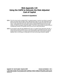 Economics Appendix E Homework Project Cost Capital Tire Division Rtire 13