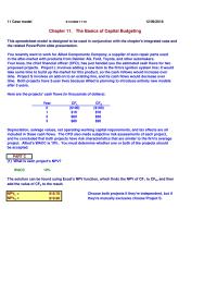 Economics Chapter 11 Homework Irrs Can Solved For Using Excels Mirr