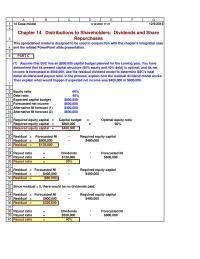 Economics Chapter 14 Homework Equity Ratio Debt Ratio Expected Capital Budget