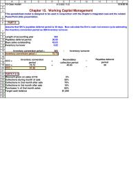 Economics Chapter 15 Homework Target Cash Balance 18 Cumulative Cash Loans