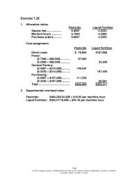 Accounting Chapter 7 Homework Overs should not be processed further as there will be