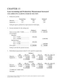 Accounting Chapter 15 Homework Setting B signals a productivity improvement for both inputs.