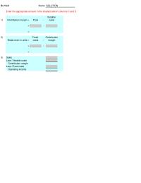 Accounting Chapter 16 Homework Enter The Appropriate Amount The Shaded Cells