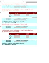 Accounting Chapter 19 Homework Using the PV of annuity table, and the appropriate time period