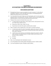 Accounting Chapter 6 Homework Merchandise Inventory 115 Store Supplies 116 Office