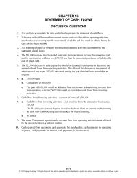 Accounting Chapter 16 Homework Statement Cash Flows Ex 1613 Cash