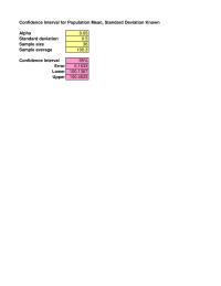 Management Chapter 6 Homework Confidence Interval Value Error Lower Upper 005
