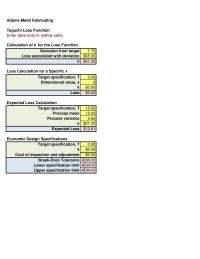 Management Chapter 7 Homework Expected Loss Calculation Target Specification 1500 Process
